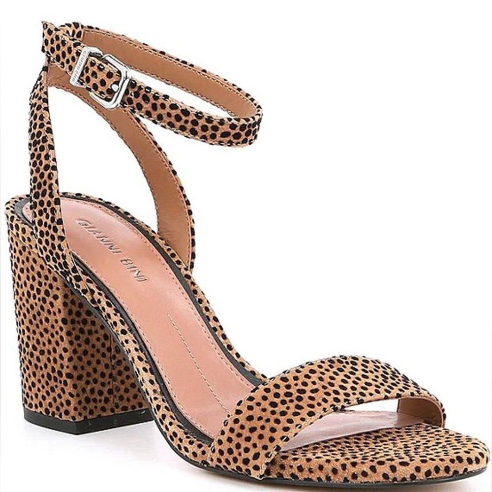 Gianni Bini Arleena Cheetah Print Block Heel Sandals